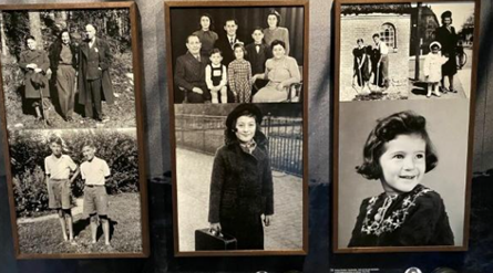 Udstillingen om de danske jøder, der kom til Landskrona, fortæller blandt andet om de tre danske børn Ole Philipson, Anna Linkimer, i midten, og Birthe Geldmann, der her ses med deres familier. Ole står ved siden af sin storebror Bent nederst til venstre.