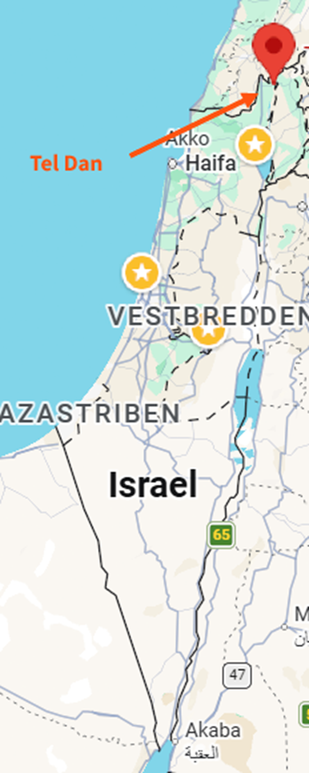 Tel Dan beliggende i Nordisrael.